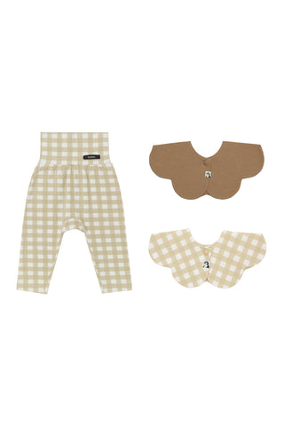 [Set] Modal High Waist Leggings & Rolling Bib 2P