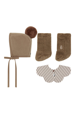 Winter Bonnet & Booties & Bib Set