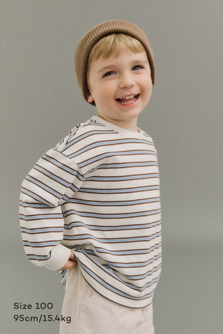 Cotton Brushed Striped T-Shirt