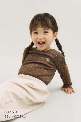 Girls Modal Ribbed Lettuce Trim T-Shirt
