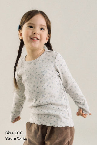 Girls Modal Ribbed Lettuce Trim T-Shirt