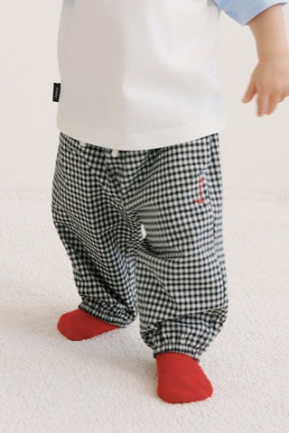 Relaxed Gingham Pull-On Pants