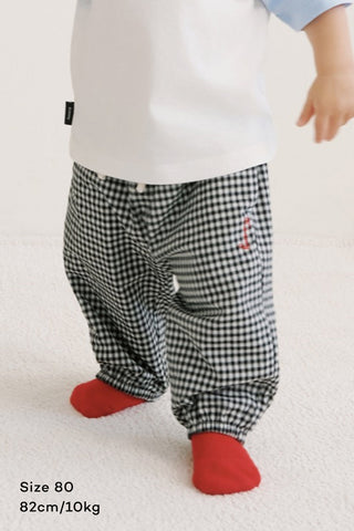 Relaxed Gingham Pull-On Pants