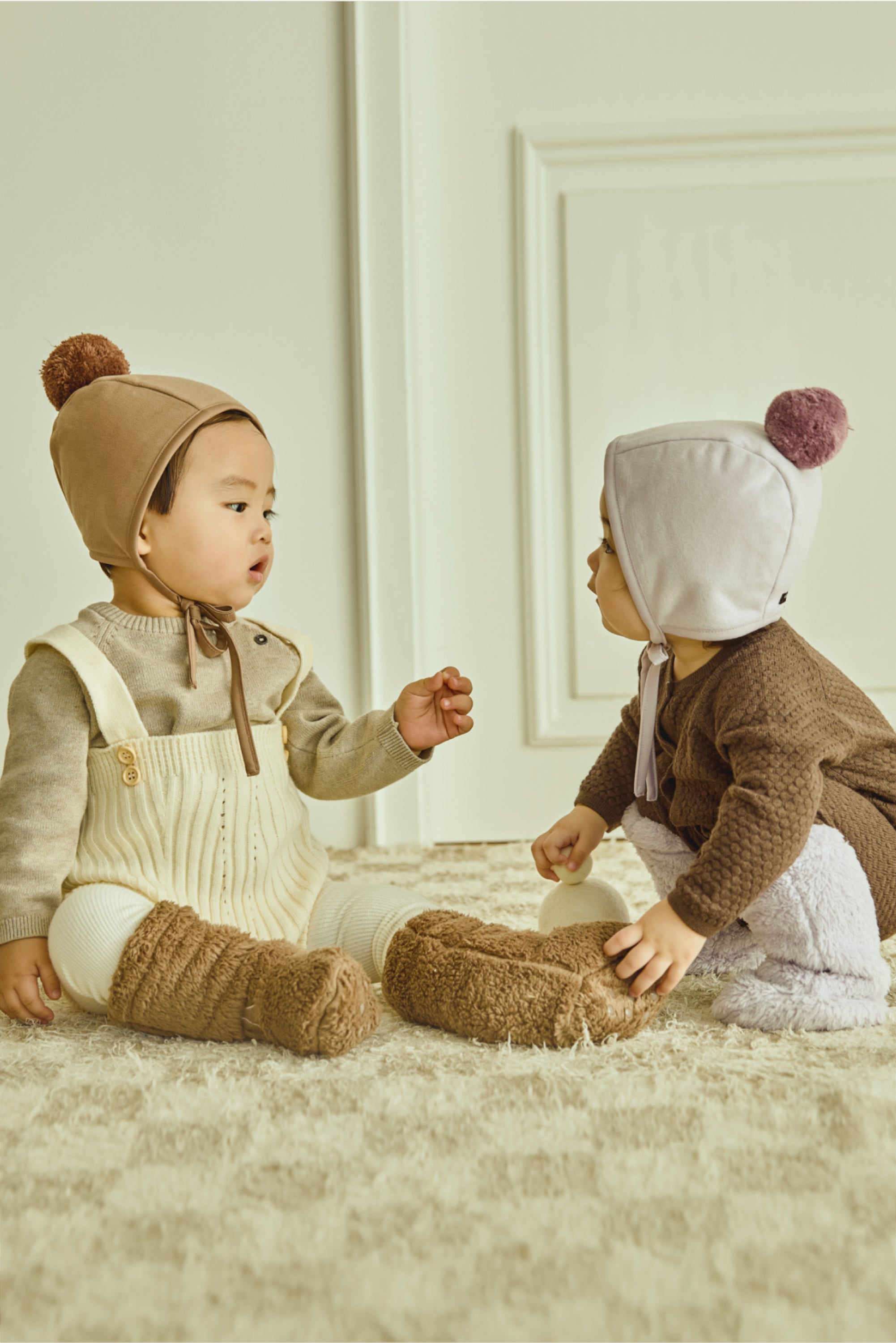 Konny Soft Fluffy Winter Set (Bonnet+Booties) – Konny Baby