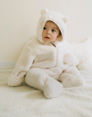 Fluffy Teddy Bear Fleece Jumpsuit