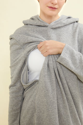 Fleece-Lined Hooded Sweatshirt Nursing Dress